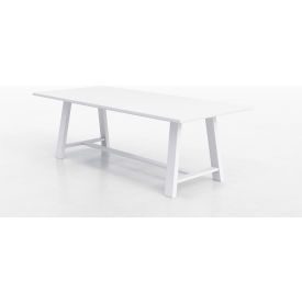 Midtown Conference Table, HPL, 96"L x 42"W x 30"H, Designer White Finish, White Frame