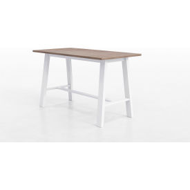 Midtown Conference Table, HPL, 72"L x 36"W x 41"H, Studio Teak Finish, White Frame