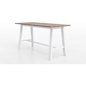 Midtown Conference Table, HPL, 84"L x 36"W x 41"H, Studio Teak Finish, White Frame