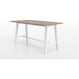 Midtown Conference Table, HPL, 84"L x 42"W x 41"H, Studio Teak Finish, White Frame