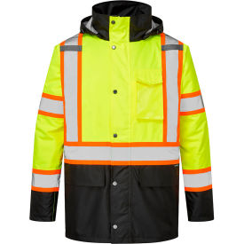 Hi-Vis X-Back Contrast Winter Jacket, ANSI Type R Class 3, 6XL, Yellow/Black