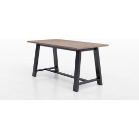 Midtown Conference Table, HPL, 72"L x 36"W x 30"H, Studio Teak Finish, Black Frame