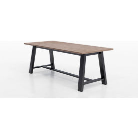 Midtown Conference Table, HPL, 84"L x 36"W x 30"H, Studio Teak Finish, Black Frame