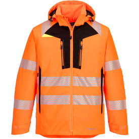 Hi-Vis Winter Jacket, 4-Way Stretch, ANSI Type R Class 3, 6XL, Orange/Black