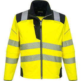 Hi-Vis Softshell Jacket, ANSI Type R Class 3, 6XL, Yellow/Black