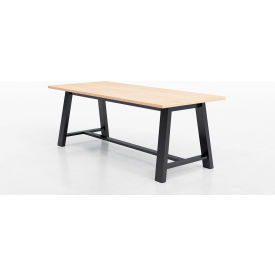 Midtown Conference Table, HPL, 96"L x 36"W x 30"H, Maple Finish, Black Frame