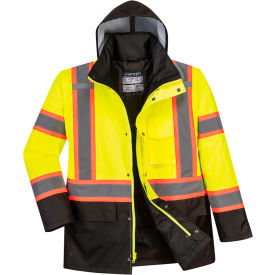 Hi-Vis Contrast Winter Traffic Jacket, ANSI Type R Class 3, L, Yellow/Black