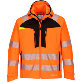 Hi-Vis 4-Way Stretch Softshell Jacket, ANSI Type R Class 3, M, Orange/Black