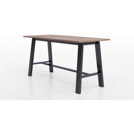 Midtown Conference Table, HPL, 84"L x 36"W x 41"H, Studio Teak Finish, Black Frame