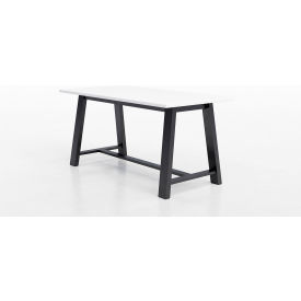 Midtown Conference Table, HPL, 96"L x 42"W x 41"H, Designer White Finish, Black Frame