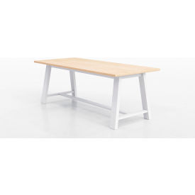 Midtown Conference Table, HPL, 84"L x 36"W x 30"H, Maple Finish, White Frame