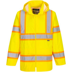 Hi-Vis Contrast Tape Rain/Traffic Jacket, ANSI Class 3, 5XL, Yellow