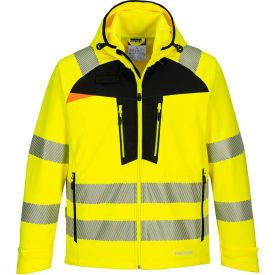 Hi-Vis 4-Way Stretch Softshell Jacket, ANSI Type R Class 3, 3XL, Yellow/Black