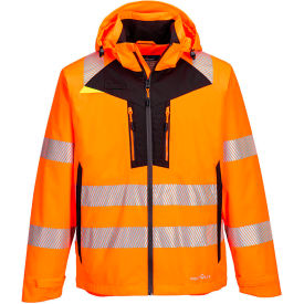 Hi-Vis 4-Way Stretch Shell Rain Jacket, ANSI Class 3, M, Orange