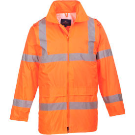 Hi-Vis Rain Jacket, ANSI Class 3, L, Orange