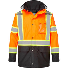Hi-Vis X-Back Contrast Winter Jacket, ANSI Type R Class 3, 4XL, Orange/Black