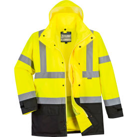 Hi-Vis 5-In-1 Contrast Executive Jacket, ANSI Class 3, 3XL, Yellow/Black