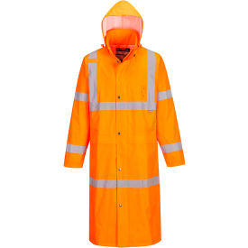 Hi-Vis Classic 48" Rain Coat, ANSI Class 3, Orange, XL