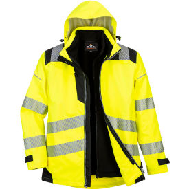 Hi-Vis Breathable 3-In-1 Jacket, ANSI Class 3, 2XL, Yellow/Black