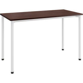Dailey Training Table with Glides, HPL, 24"W x 48"L, White Frame, Cafelle