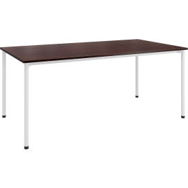 Dailey Training Table with Glides, HPL, 36"W x 72"L, White Frame, Cafelle