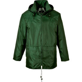 Classic Rain Jacket with Hood, 3XL, Olive Green