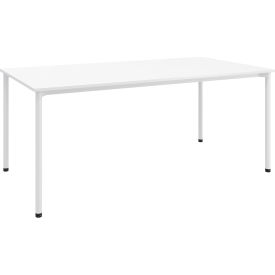 Dailey Training Table with Glides, HPL, 36"W x 72"L, White Frame, Designer White