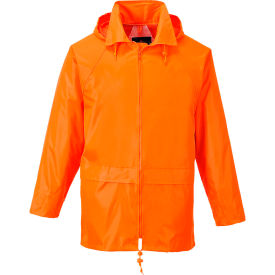Classic Rain Jacket with Hood, 3XL, Orange