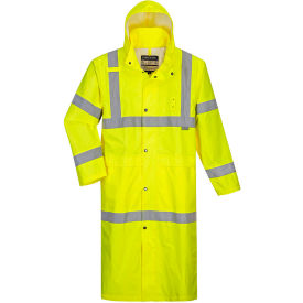 Hi-Vis Classic 48" Rain Coat, ANSI Class 3, 2XL, Yellow