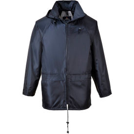 Classic Rain Jacket with Hood, 3XL, Navy Blue