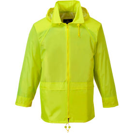 Classic Rain Jacket with Hood, M, Yellow