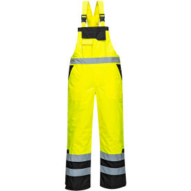 Hi-Vis Contrast Winter Bib Overall, S, Yellow/Black