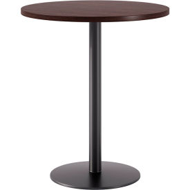 Proof 36" Round Pedestal Table, Bistro Height, Black Base, Espresso Top