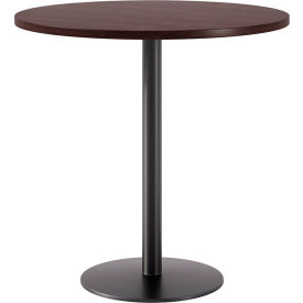 Proof 42" Round Pedestal Table, Bistro Height, Black Base, Espresso Top