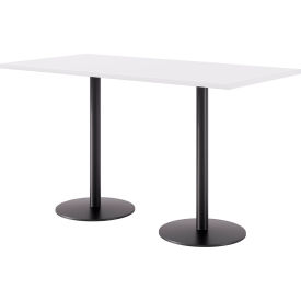 Proof Rectangle Bistro Table, 72"L x 36"W, Black Base, Designer White Top