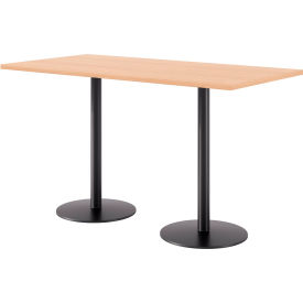 Proof Rectangle Bistro Table, 72"L x 36"W, Black Base, Maple Top