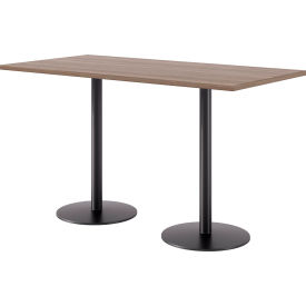 Proof Rectangle Bistro Table, 72"L x 36"W, Black Base, Studio Teak Top