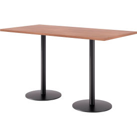 Proof Rectangle Bistro Table, 72"L x 36"W, Black Base, River Cherry Top