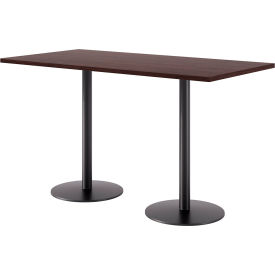 Proof Rectangle Bistro Table, 72"L x 36"W, Black Base, Espresso Top