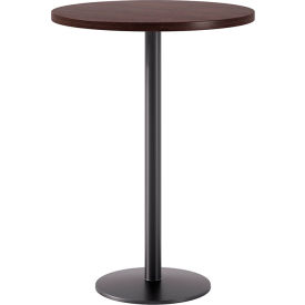 30" Round Pedestal Table, Bistro Height, Black Base, Espresso Top