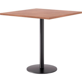 Proof 42" Square Pedestal Table, Bistro Height, Black Base, River Cherry Top