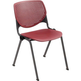 Kool Armless Stacking Chair, Polypropylene, Burgundy Seat/Black Frame