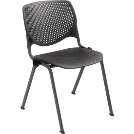 Kool Armless Stacking Chair, Polypropylene, Black Seat/Frame