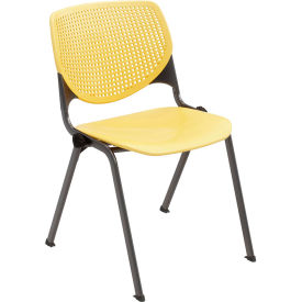 Kool Armless Stacking Chair, Polypropylene, Yellow Seat/Black Frame