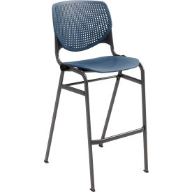 Bar Stool, Polypropylene Seat & Back, 400 lb. Capacity, Navy