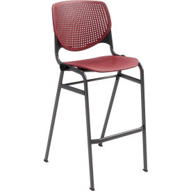 Bar Stool, Polypropylene Seat & Back, 400 lb. Capacity, Burgundy