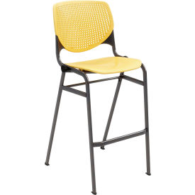 Bar Stool, Polypropylene Seat & Back, 400 lb. Capacity, Yellow