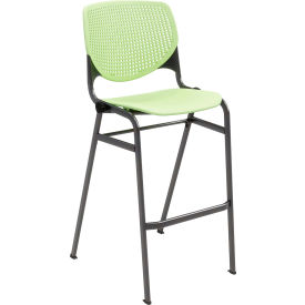 Bar Stool, Polypropylene Seat & Back, 400 lb. Capacity, Lime Green
