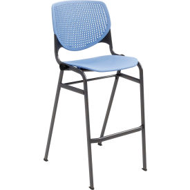 Bar Stool, Polypropylene Seat & Back, 400 lb. Capacity, Periwinkle