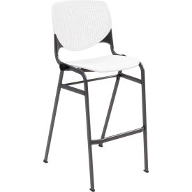 Bar Stool, Polypropylene Seat & Back, 400 lb. Capacity, White